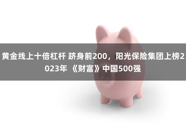 黄金线上十倍杠杆 跻身前200，阳光保险集团上榜2023年 《财富》中国500强