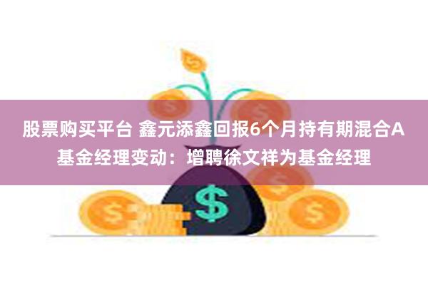 股票购买平台 鑫元添鑫回报6个月持有期混合A基金经理变动：增聘徐文祥为基金经理